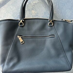 Coach Prairie Satchel in blue pebbled leather